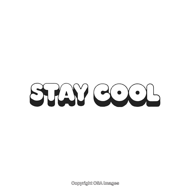 Stay Cool Text in Bold Funky Black and White Design