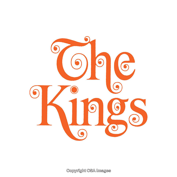 Elegant Ornamental Lettering in Vibrant Orange on White Background