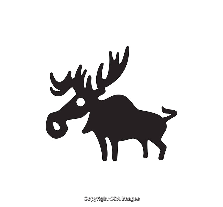 Silhouette Illustration of a Moose Standing Profile in Minimalist Style