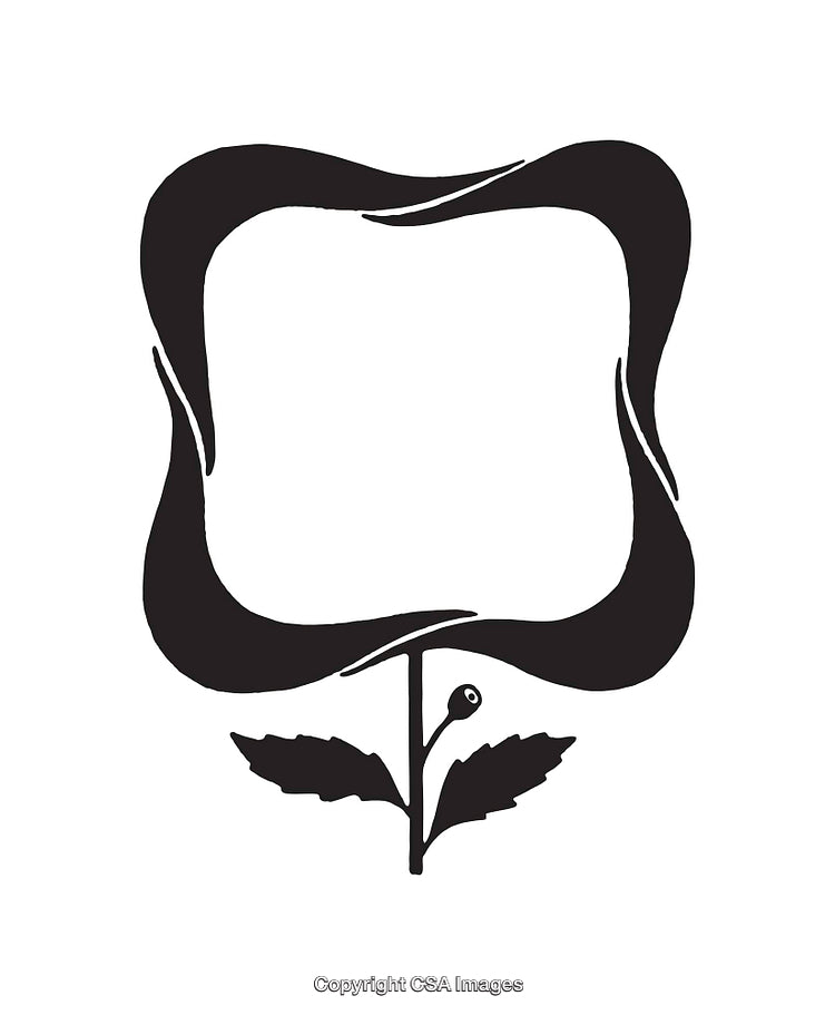 Stylized Line Art Illustration of a Flower Frame With Elegant Design