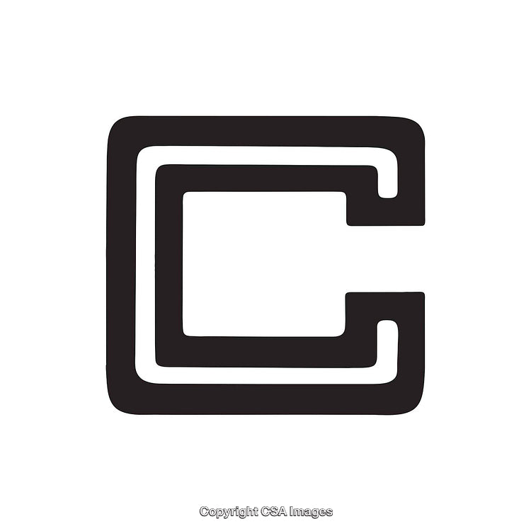 Bold Black Letter C Design on White Background