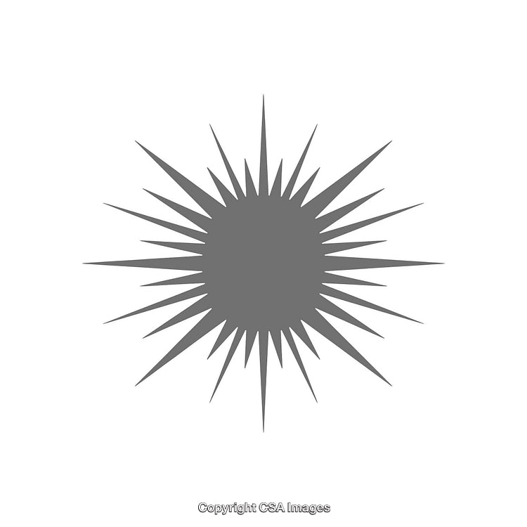 Abstract Graphic of a Geometric Sun Design with Radiating Spikes