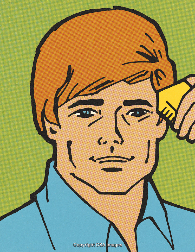 Pop Art Style Portrait of a Man with Orange Hair