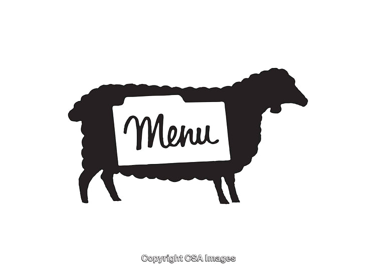 Minimalistic Sheep Icon Featuring a Menu Design in Black and White
