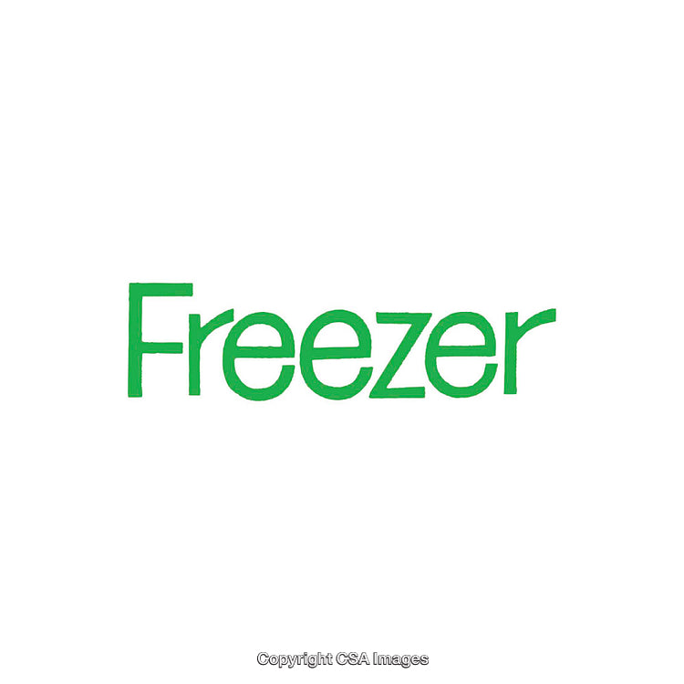 Green Stylized Typography with the Word 'Freezer' On White Background