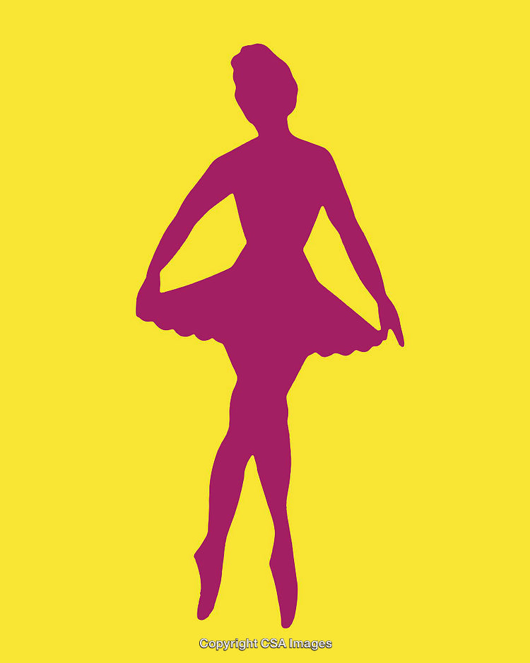Silhouette of Graceful Dancer in Vibrant Yellow and Magenta Colors
