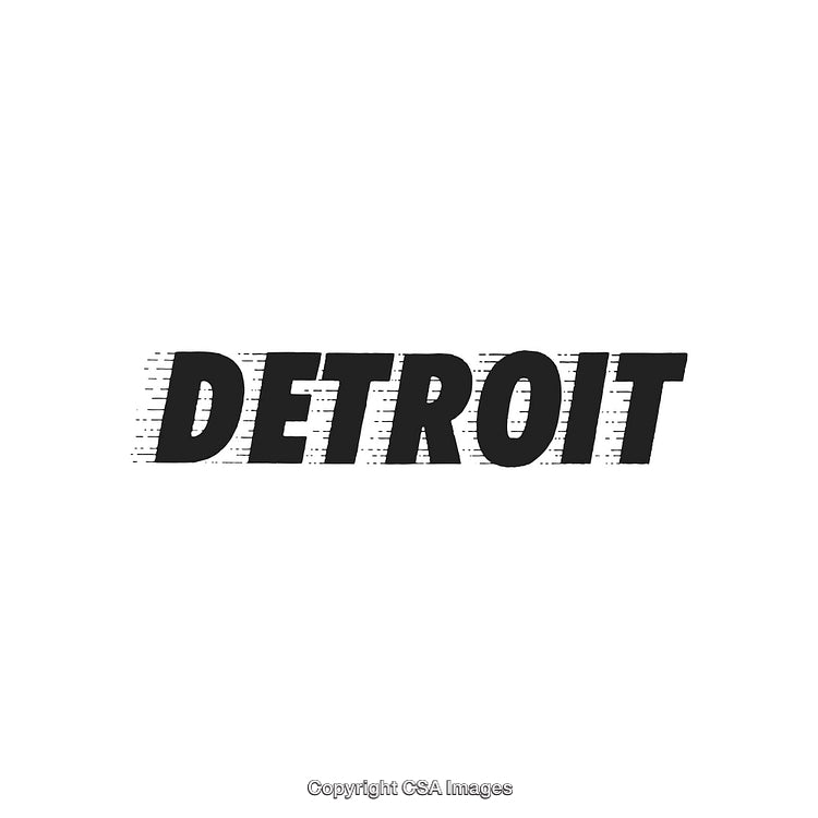 Stylized Text Depicting the Word Detroit in Bold Modern Type Design