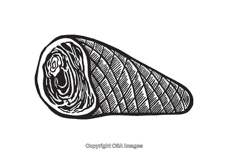 Black and White Line Art of a Textured Meat Cut