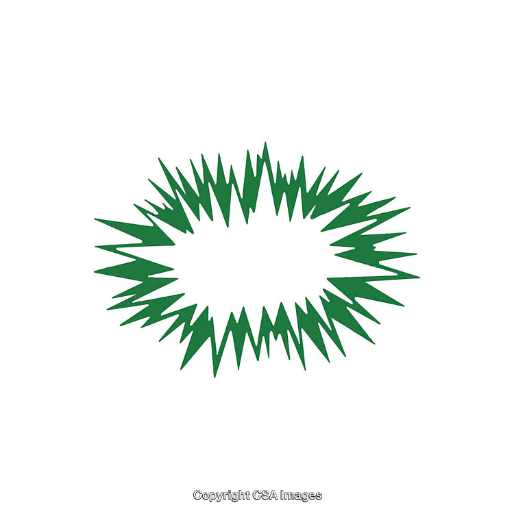 Green Jagged Abstract Shape on a White Background