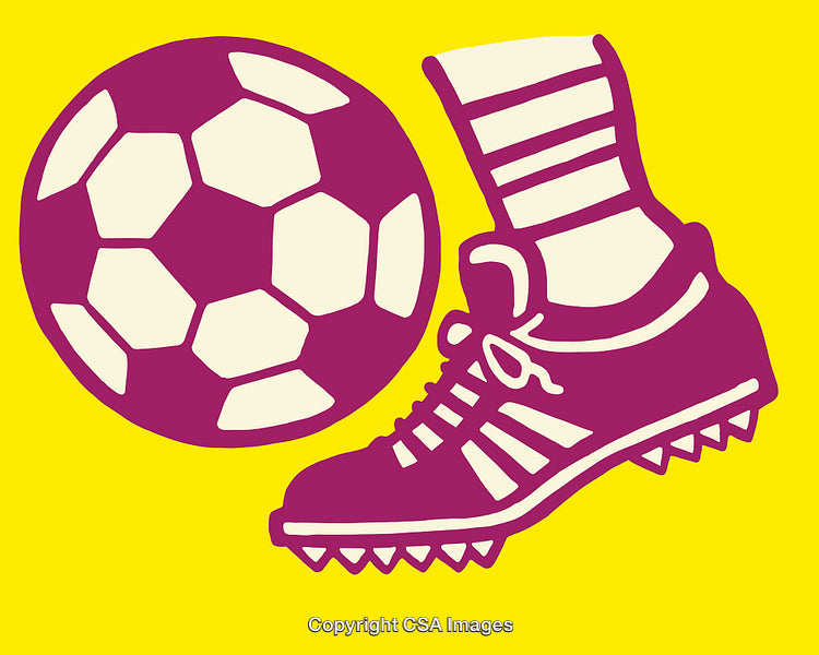 Colorful Vector Illustration of Soccer Ball and Foot with Cleats