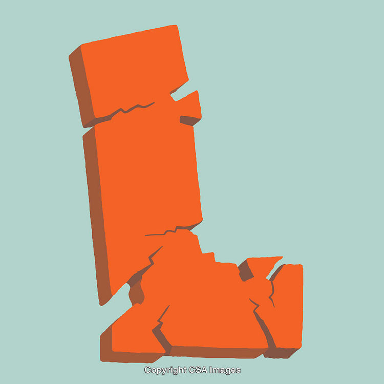 Creative Illustration of the Letter L in Bold Orange Design