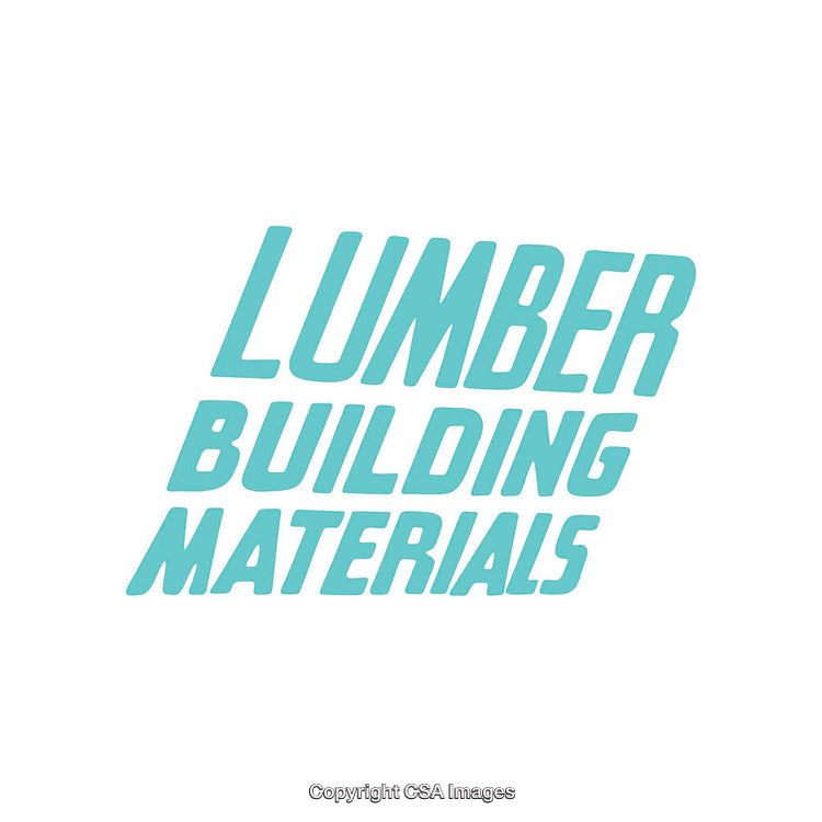 Turquoise Text Design Featuring Lumber and Building Materials Concept
