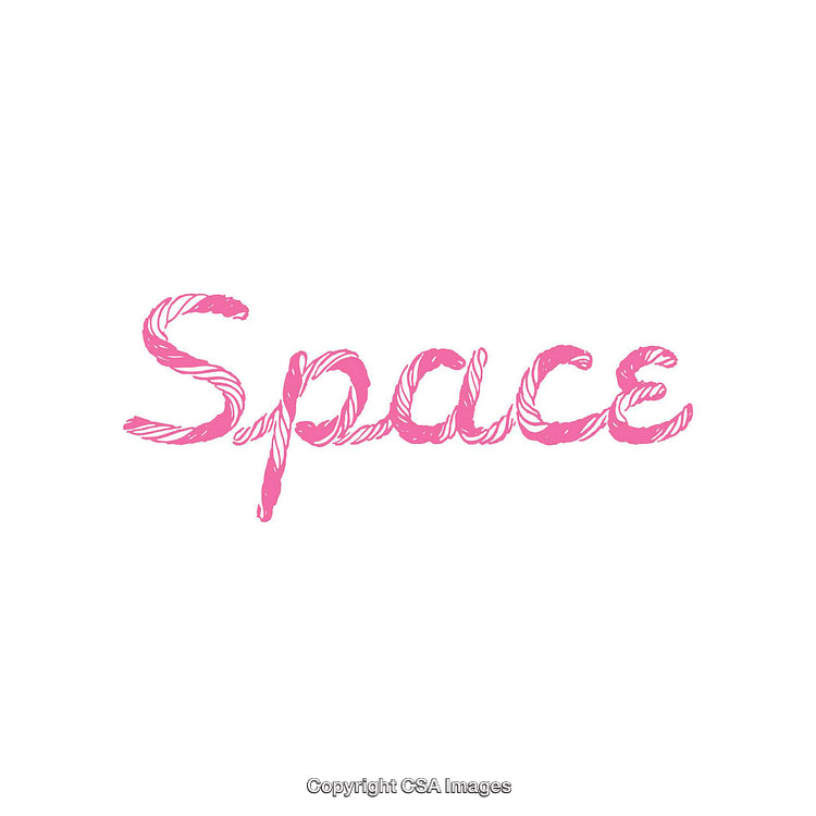 Pink Script Word Art Featuring the Term 'Space' on Minimalist Background