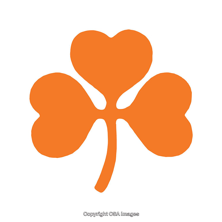 Simple Orange Cloverleaf Icon With Heart-Shaped Petals on White Background