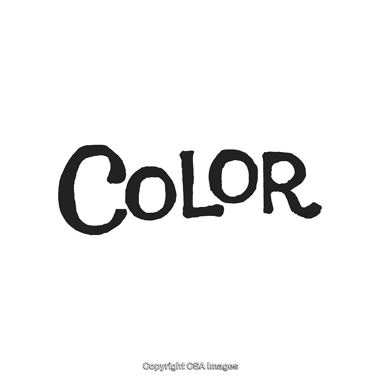 Hand-Drawn Black Text Illustrating the Word Color on White Background