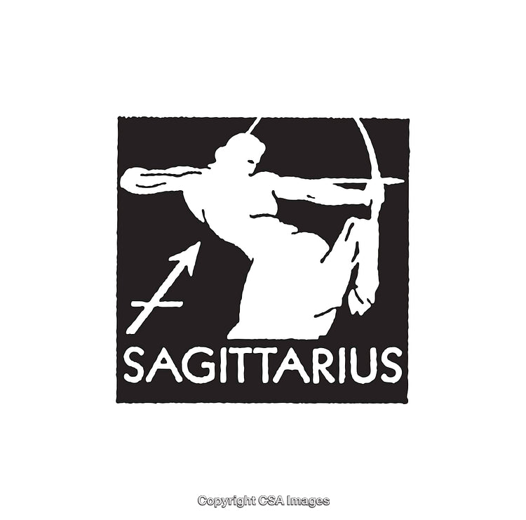 Sagittarius Zodiac Sign Illustration Featuring Archer and Iconic Arrow Symbol