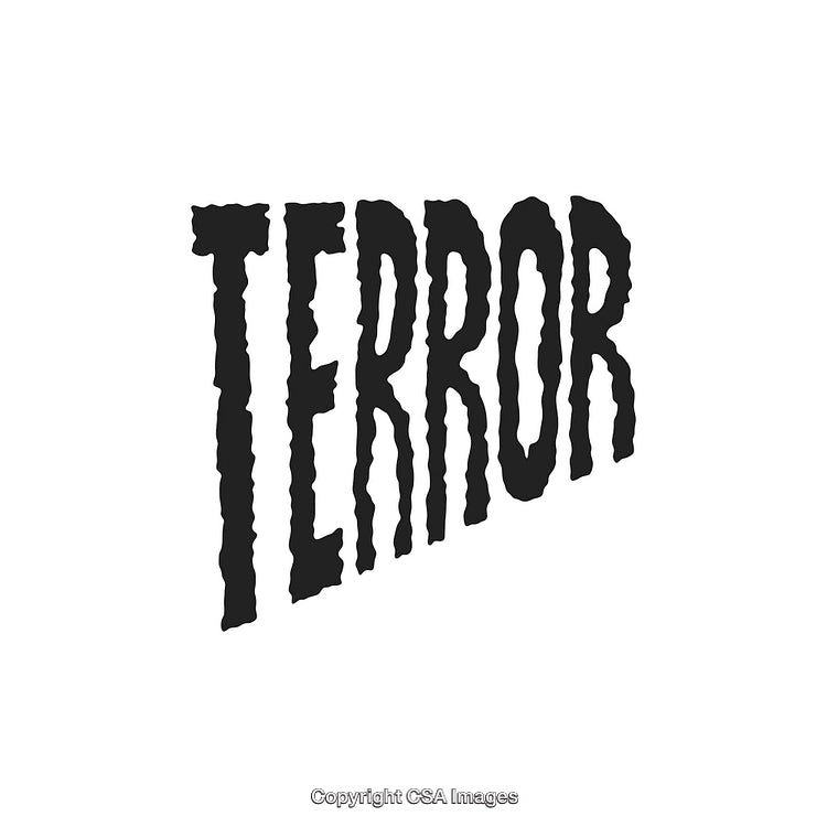 Distressed Black Lettering Spelling the Word 'Terror' in a Bold Vintage Style