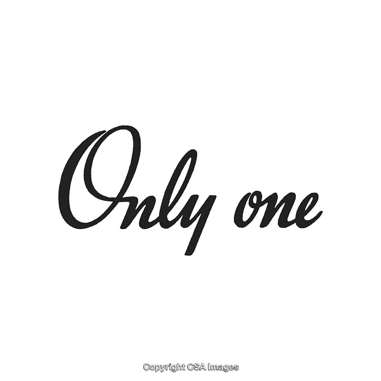 Elegant Script Text Spelling 'Only One' in Stylish Black Font on White