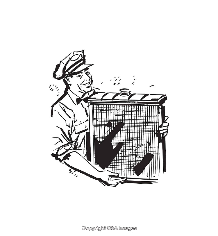 Smiling Worker Holding a Grid Symbolic of Analytics and Progress