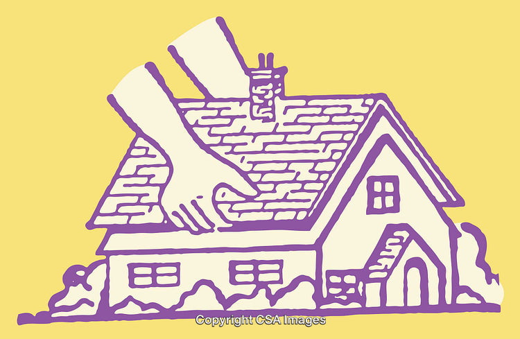 Illustration of House Being Renovated Depicting Remodeling Concept in Colorful Design