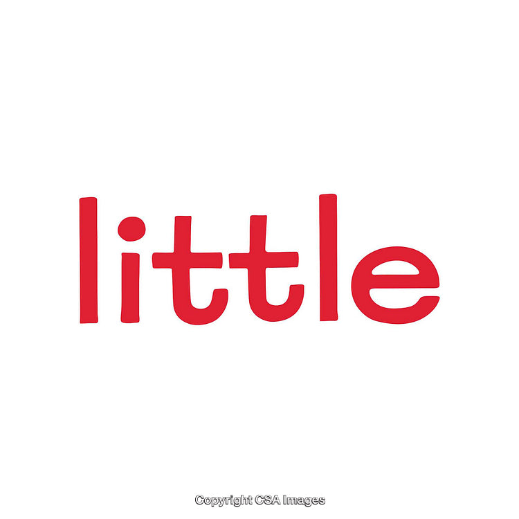 Minimalistic Red Text on White Background Illustrating the Word Little