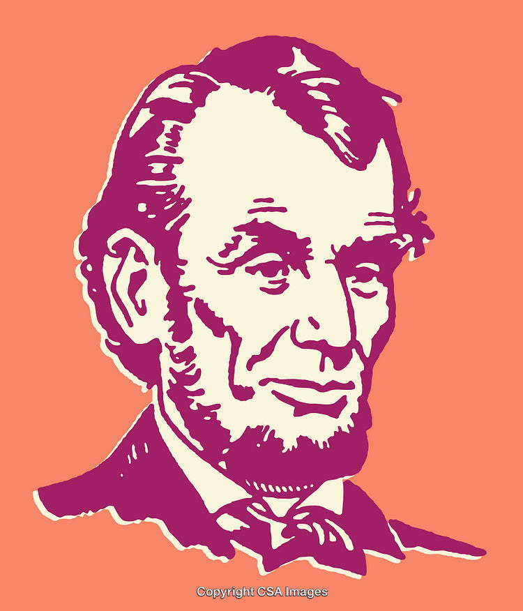 Colorful Line Art Illustration of a Historical Personality on Orange Background