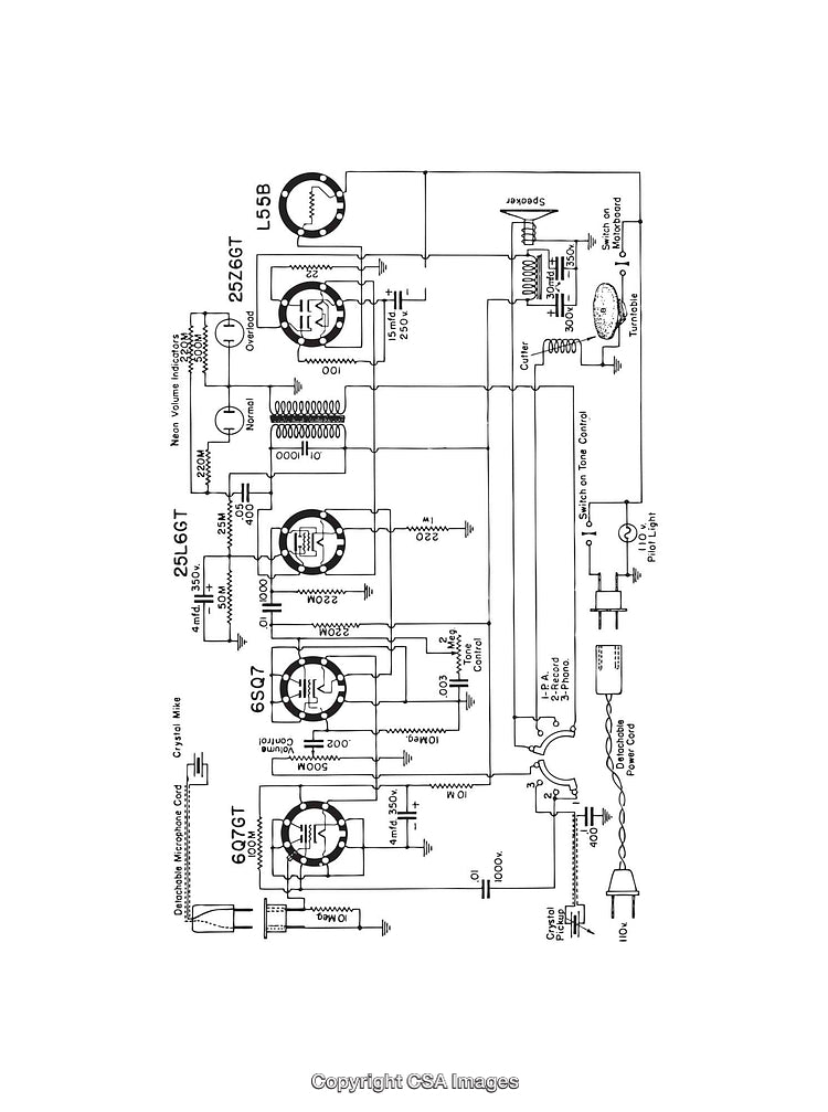 Detailed Black and White Schematic Diagram of Electrical Circuit with Labels