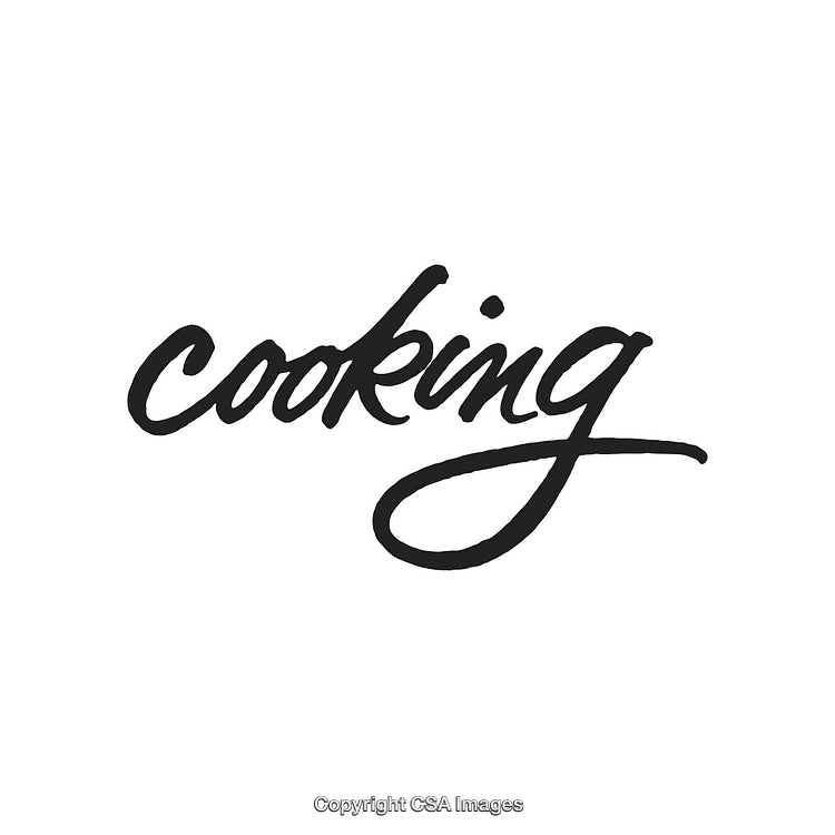 Elegant Handwritten Cooking Text Vector Design on White Background