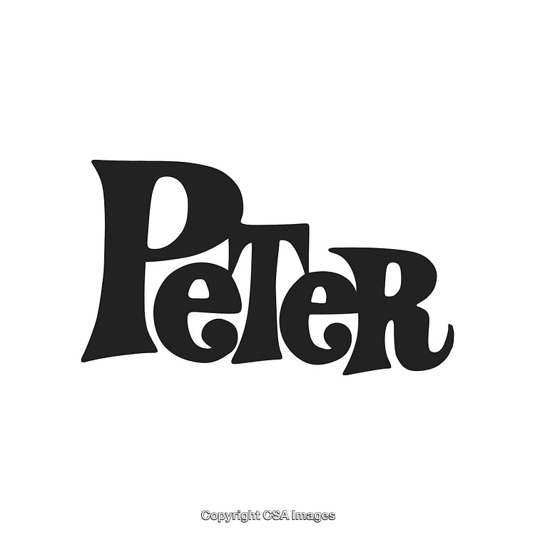 Retro-Inspired Font Artwork Featuring the Name Peter in Bold Style