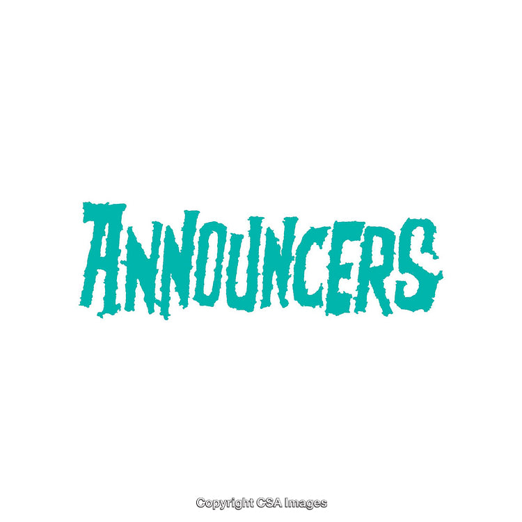Text Graphics Featuring the Word 'Announcers' in a Unique Bold Font
