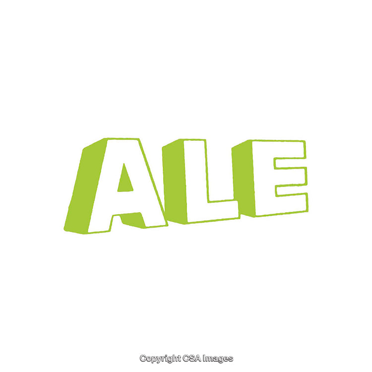 Bright Green Text Depicting the Word Ale in a Simple Style