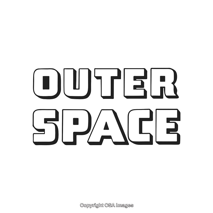 Bold Graphic Typography Featuring the Phrase Outer Space in Black and White