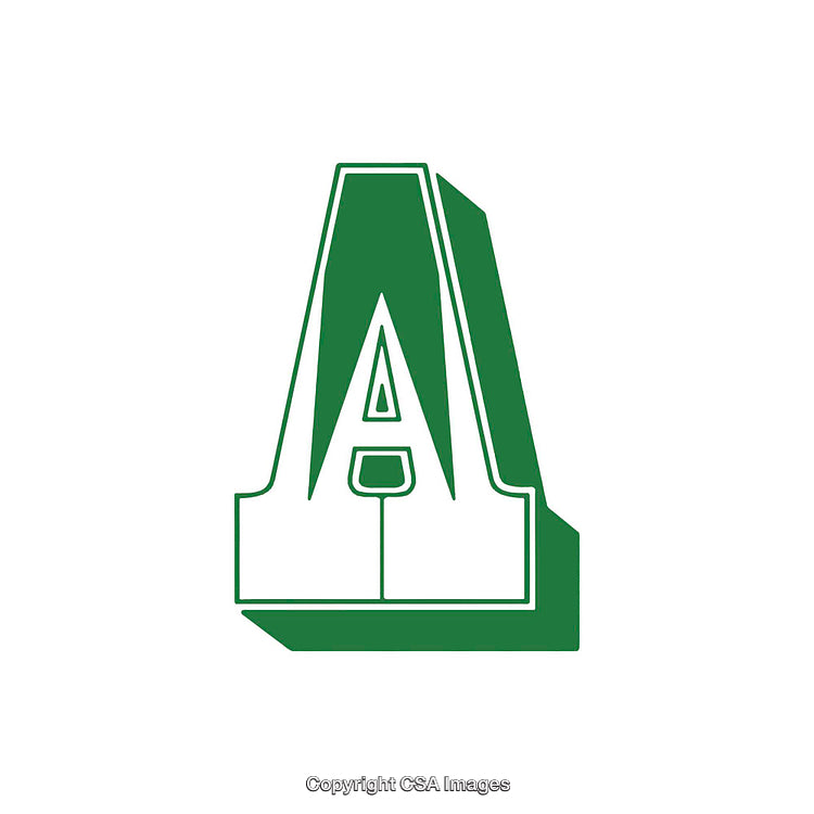 Bold Stylized Green Letter A Design on White Background