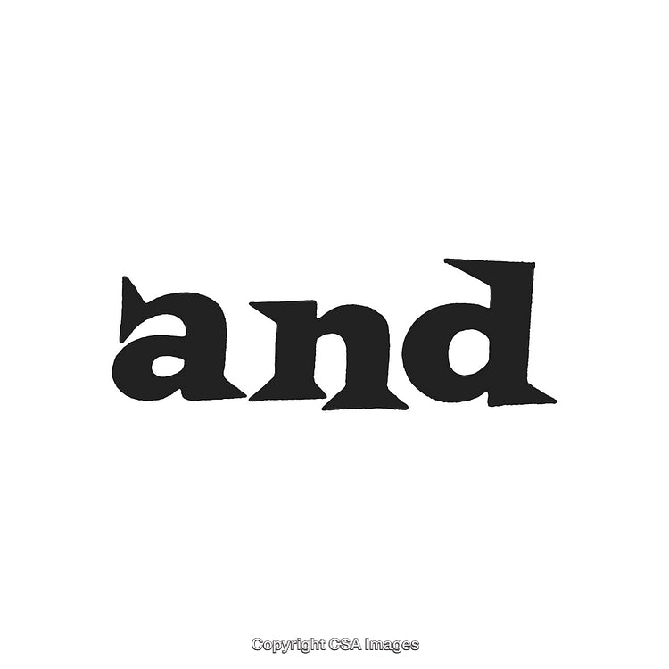 Bold Black Typeface Rendering of the Word 'And' on White Background