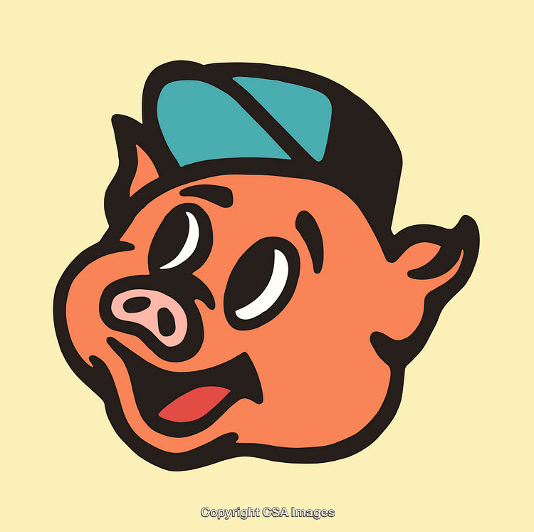 Playful Cartoon Pig Character With Cap Illustration