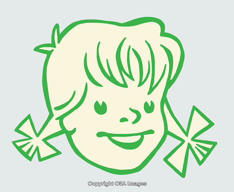 Colorful Line Art Illustration of Happy Character with Playful Expression
