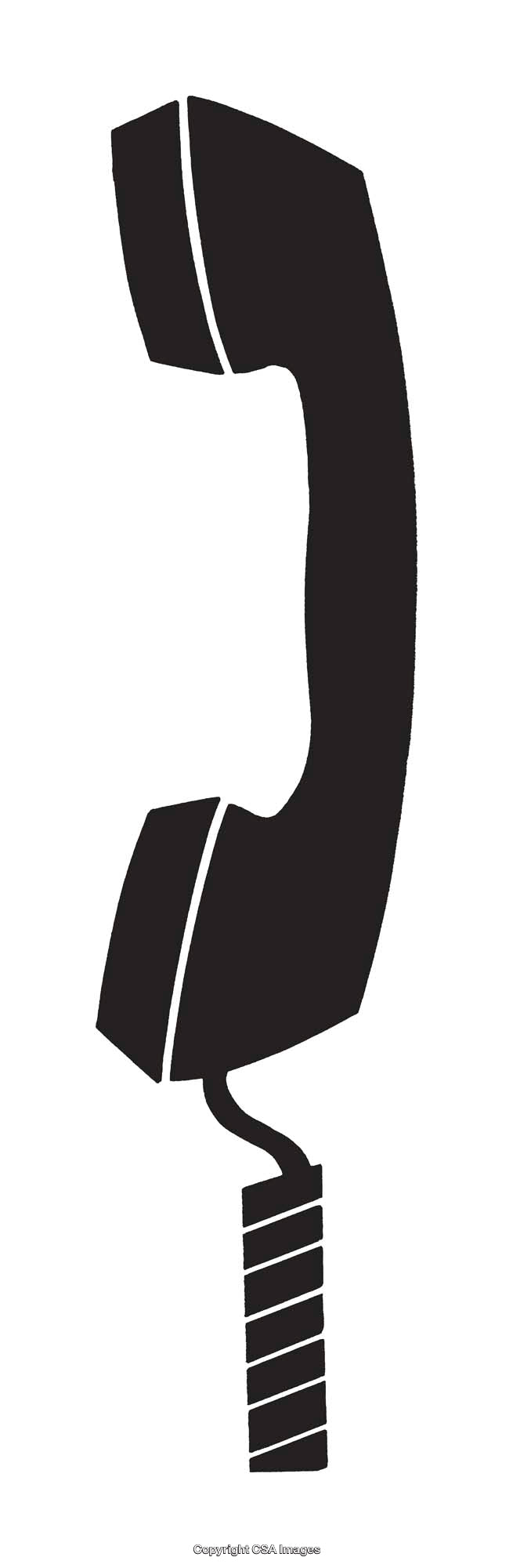 Black and White Icon of a Classic Telephone Handset