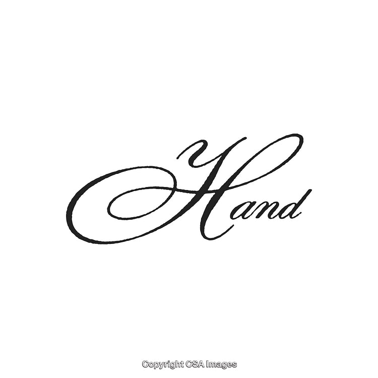 Elegant Handwritten Script Featuring the Word 'Hand' on White Background