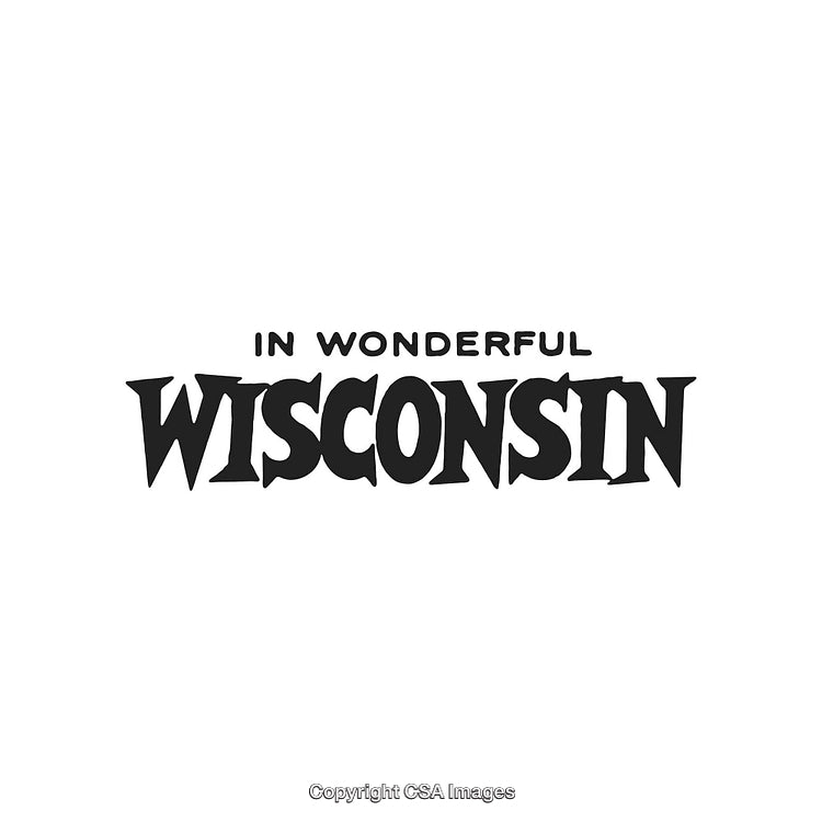 Retro Styled 'In Wonderful Wisconsin' Text on White Background