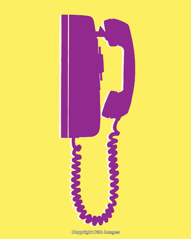 Bold Illustration of a Purple Phone on Bright Yellow Background