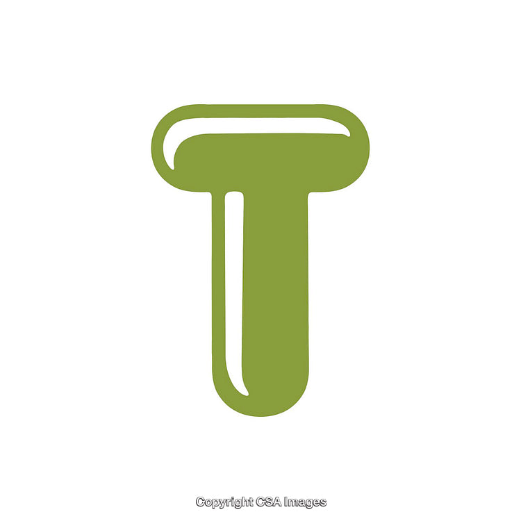 Green Letter T Illustration with a Minimalist Artistic Style