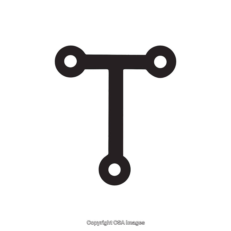Minimalist Black And White Representation of Letter T with Geometric Design