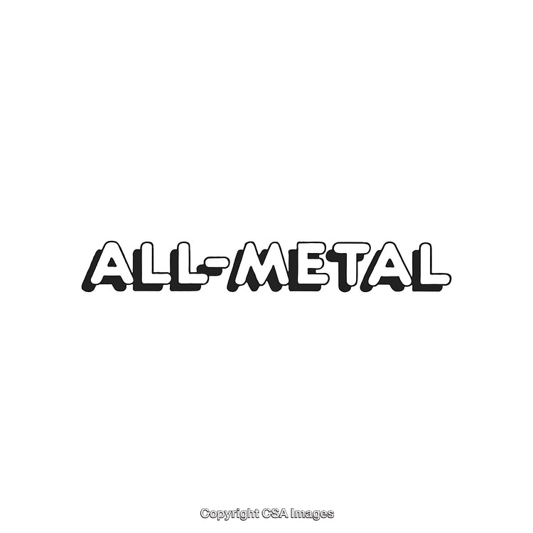 Bold Text Design Highlighting 'All-Metal' In Monochrome Style On White Background