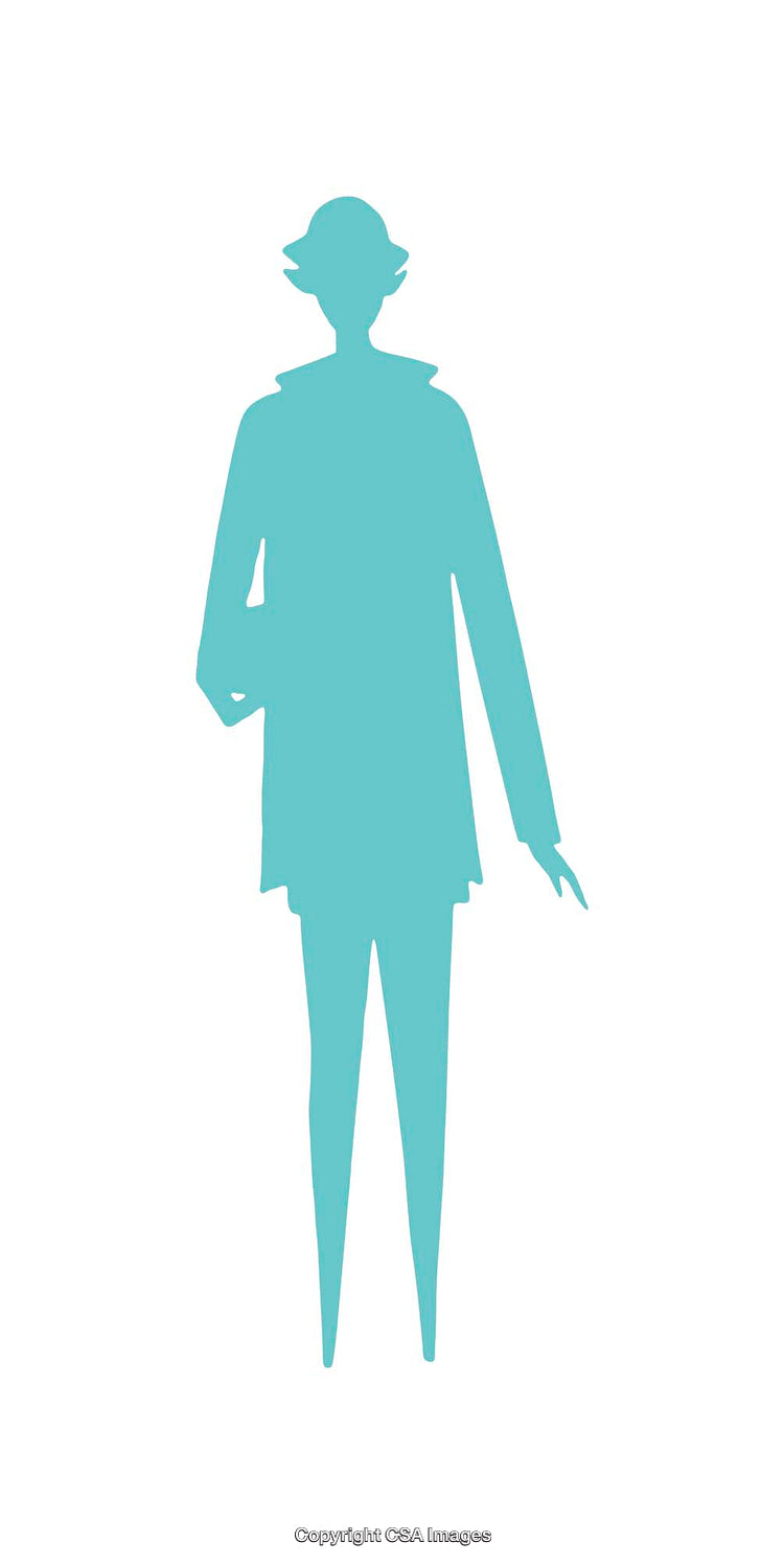 Silhouette Icon of a Person in a Casual Pose on White Background