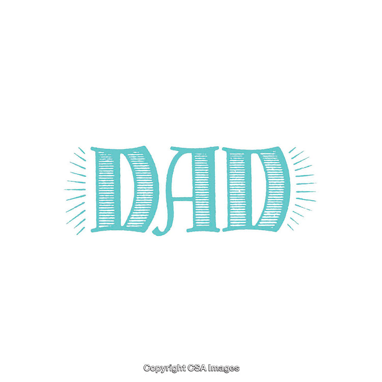 Vintage-Inspired Artwork with Bold Text Reading 'DAD' in Blue Color