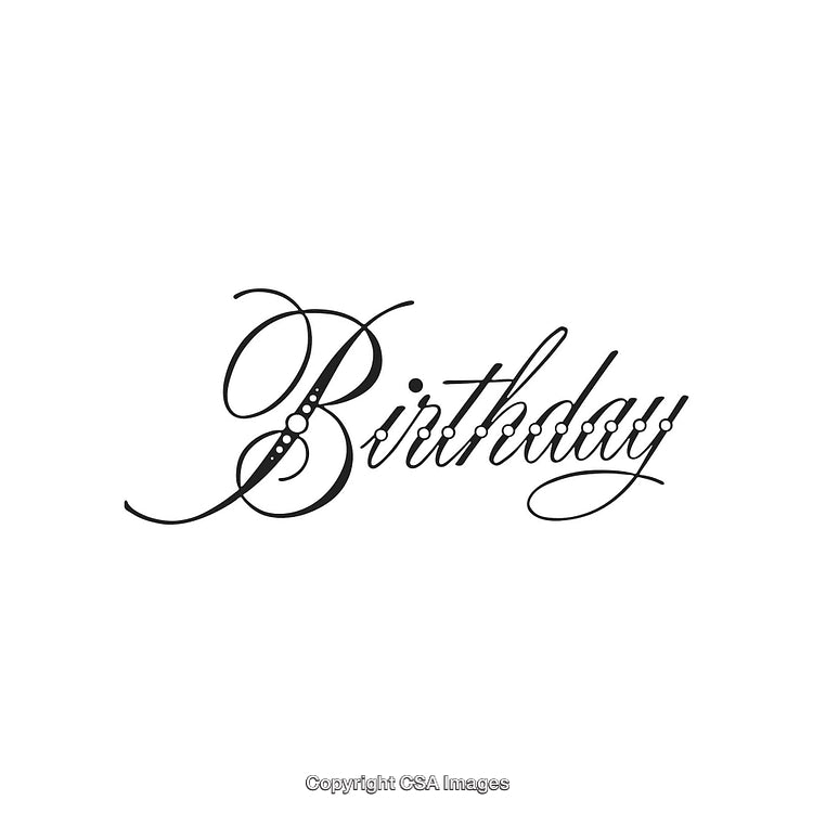 Elegant Calligraphy of Birthday Greeting Text Decorated With Stylish Ornaments