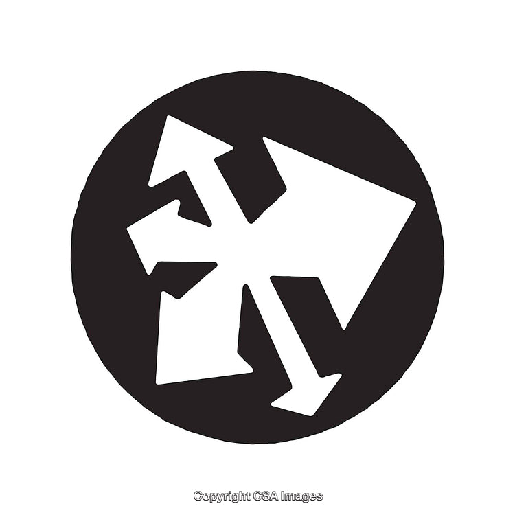 Abstract Black and White Design Featuring Arrows in Multiple Directions