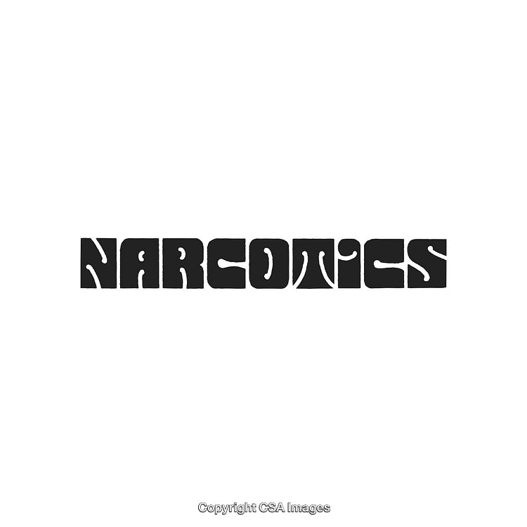 Creative Typography Design Featuring the Word Narcotics in Stylized Font