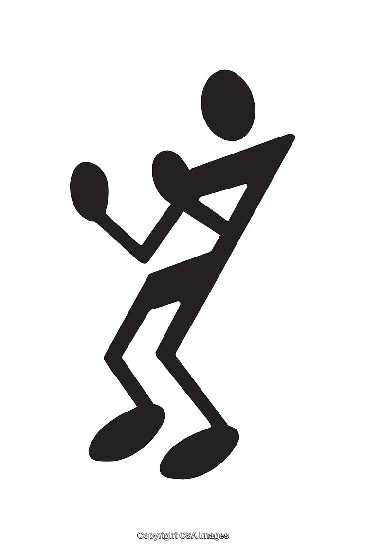 Silhouette of a Stylized Stick Figure in a Joyful Dancing Pose