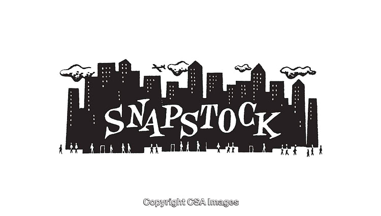 Black And White Urban Skyline With Snapstock Typography